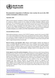 For 6 months of age and older. Recommended Composition Of Influenza Virus Vaccines For Use In The 2021 2022 Northern Hemisphere Influenza Season
