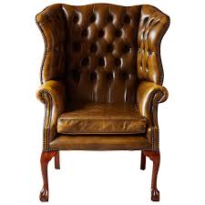 Buckingham Walnut Burnished Leather Wingback Chair By Hancock Moore Wingback Chair Wingback Chairs For Sale Leather Wingback Chair