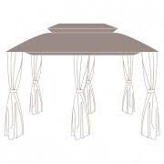 Toile De Toit Tonnelle Sicile Grise Rideaux Pour Tonnelle Tonnelle Pergola Tonnelle