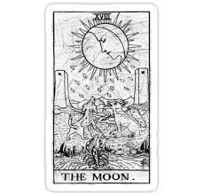 The Moon Tarot Card Major Arcana Fortune Telling Occult Sticker By Createdezign In 2021 The Moon Tarot The Moon Tarot Card Tarot Card Tattoo