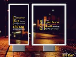 Free Street Banner Mockup Street Banners Outdoor Advertising Mockup Outdoor Advertising
