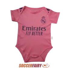 The new home jersey will also be worn by real's new women's team, making it real madrid announced earlier this month that local women's team cd tacon had been fully integrated into real's men's team will wear the pink away kit for the first time when they face manchester city in the second. 2020 2021 Real Madrid Away Baby Soccer Jersey Shirt For Sale In Uk