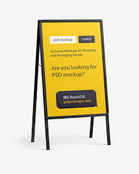 In this article, we want to share with you. Plastic Stand Mockup In Outdoor Advertising Mockups On Yellow Images Object Mockups