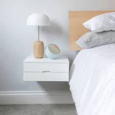 Floating Bedside Table In White With Double Drawers Etsy Floating Bedside Table Small Bedside Table Bedside Table