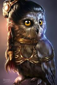 Princess Leia Owlgana By 4steex On Deviantart Cute Animal Drawings Steampunk Animals Owl Cartoon