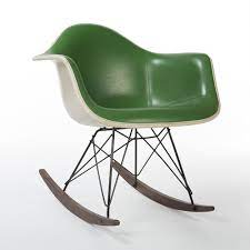 Light Green Herman Miller Original Vintage Eames Rar Rocking Arm Chair 149349 Declan white gold wingback rocking chair and ottoman.