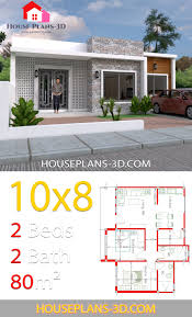 Many people have stopped to ask about the house design and admire it. House Design 10x8 With 2 Bedrooms House Plans 3d