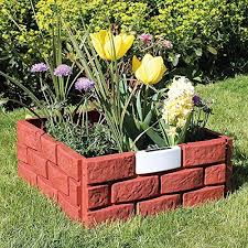 Front garden landscape landscape borders brick landscape edging landscape bricks landscape curbing house landscape installing brick edging. Pacific Giftware Solar Lighted Brick Look Garden Plastic Border Landscape Edging Flowerbed Set Of 4 Panel Buy Online In Bahamas At Bahamas Desertcart Com Productid 130568421