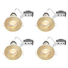 Wickes Led Ip65 Downlights Brass 4 Pack