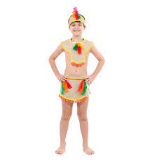 Fantasia De Indio Infantil Para Meninos Com Cocar Fantasiascarol
