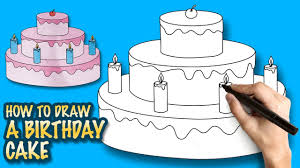 How To Draw A Birthday Cake Easy Step By Step Drawing Lessons For Kids Drawing Lessons For Kids Drawing Lessons Step By Step Drawing