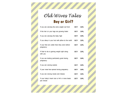 Well nobody ever gets mine right. Old Wives Tales Gender Reveal Games Magical Printable
