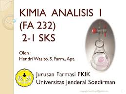 Ibnu gholib gandjar, dea., apt. Kimia Analisis I Fa 232 2 1 Sks Oleh Hendri Wasito S Farm Apt Ppt Download