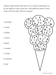 9 scoop ice cream word scramble