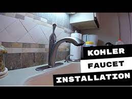 Nut onto the mounting stud. Kohler Mistos Kitchen Faucet Installation Youtube
