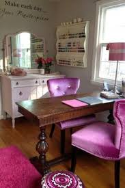 It frees up space on the table and desk and keeps everything in view. 14 Pink Craft Rooms Ideas Craft Room Pink Crafts Craft Room Office