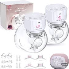 Moms Best Wearable Hands-Free Electric Breast Pump | BPA Free Silicone |  LCD Display | Low Noise | 3 Modes 9 Levels of Suction | 3 Flange Sizes |  Type C Charging |