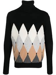 Argyle outlet turtleneck sweater
