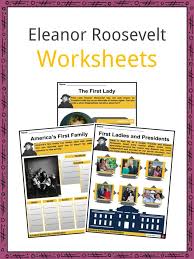 Eleanor Roosevelt Facts Worksheets First Lady Charity Work For Kids