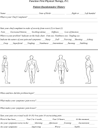 Function First Physical Therapy P C Patient Intake Form