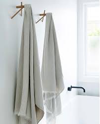 Our Clay Bath Towels Hanging Pretty Via Instagram Jody Darcy The Beach People Hanging Bath Towels Bathroom Inspiration