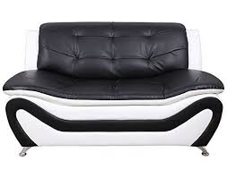 Beverly Fine Furniture F4501 3pc 3 Piece Aldo Modern Sofa Set Black White Www Homedecortips Online Com Leather Loveseat Faux Leather Sofa Modern Sofa Set