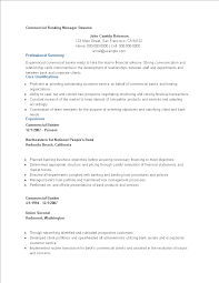 commercial banking manager resume sample