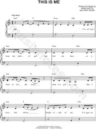 Demi Lovato This Is Me Sheet Music Easy Piano In A Minor Transposable Download Print Sheet Music Easy Piano Download Sheet Music