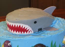 Let it cool completely until it is solid again. Shark Cake