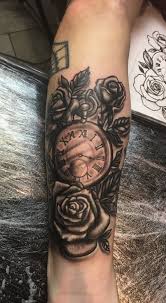 Clock And Rose Rose Tattoos Clock And Rose Tattoo Small Rose Tattoo