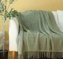 2024 Hot Sale Textured Solid Soft Sofa Couch Decorative Knitted Throw  Blanket