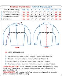 Richa Clothing Size Guide