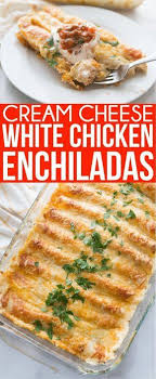The Best Easy Chicken Enchiladas With White Sauce They May Not Be Healthy But They Re Creamy Chicken Enchilada Recipe Enchilada Recipes Mexican Food Recipes