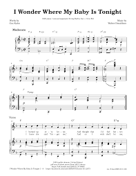 I Wonder Where My Baby Is Tonight - Walter Donaldson, Gus Kahn [1925 piano  / vocal arrangement] Sheet Music with Chords for Piano, Vocals  (Piano-Voice) | MuseScore.com