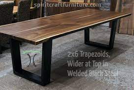 Remove hinge plates from slab. Table Legs And Bases For Hardwood Slab Table Tops
