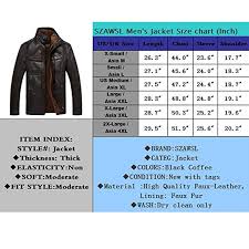 Szawsl Mens Warm Leather Fur Lining Jacket Coat Outwear Trench