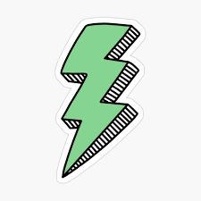 Green Lightning Bolt Sticker By Jamie Maher In 2021 Lighting Bolt Stickers Stickers Preppy Stickers