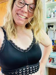 The Sieve Triangle Bra in Black. Shown here