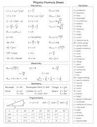 A separate answer sheet for part i has been provided to you. Ap Physics Study Sheet