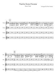 We carry music for solo horns, and all other assorted ensembles. Vuelie Frozen Sheet Music For French Horn Mixed Quartet Musescore Com