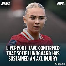 Liverpool have confirmed that Danish midfielder Sofie Lundgaard has  sustained an ACL injury during Sunday's match against Tottenham. She will  now undergo surgery and rehabilitation