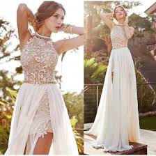 Sie schreiben ein review für: China Julie Backless Abendkleid Seite Schlitz Spitze Strand Land Braut Hochzeitskleid S016 Kaufen Brautkleid Auf De Made In China Com
