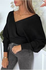 Selection de robe courte faite pour vous ! Gilet Noir Cache Coeur A Col Bardot