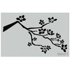 Beautiful japanese cherry blossom (sukura) tree stencil pack including all the wall stencils you need to create a rounded tree or a windswept tree wall mural. Drawing Simple Cherry Blossom Tree Branch Drawing