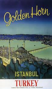 Golden Horn Istanbul Turkey Bridge Travel Tourism Vintage Poster Repro Free S H Vintage Travel Posters Vintage Posters Travel Posters