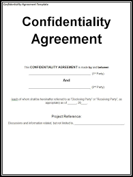 Confidentiality Agreement Confidentiality Agreement Sample Non Disclosure Agreement Word Template Business Letter Template