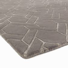 Die kurze florhöhe von 5 mm sorgt für eine pflegeleichte. Nexus Fine Lines Geometric Rug Grey Silver Tonys Textiles