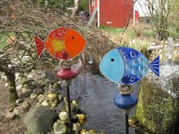 Keramikstele Mit Glasfusing Fisch Frostsicher Etsy Glasfusing Keramik Keramik Fisch