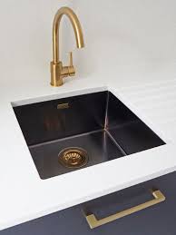 Black And Gold Kitchen Sink Tap Mixed Metals In The Kitchen With Olif Brass Kitchen Tap Black Kitchen Sink Brass Kitchen Sink
