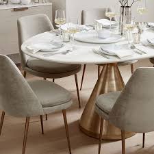 Something special to get creative with the right sized wood dining tables are stylish quality wood dining table set oval kitchen table. Silhouette Pedestal Oval Dining Table White Marble Antique Brass